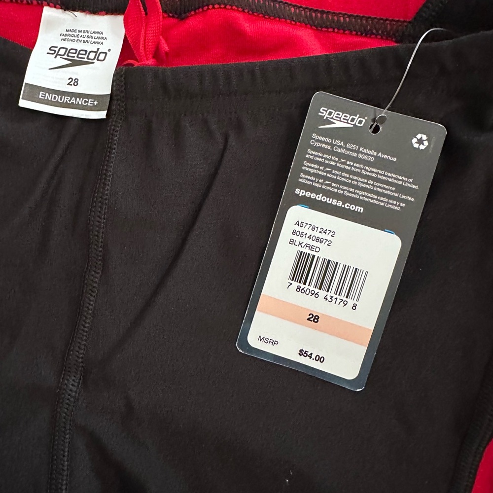 SPEEDO Endurance+ Launch Splice Male Jammer Swimsuit, Size 28, NEW in box